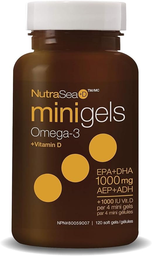 Omega 3 + Vitamin D Mini Gel | NutraSea+D™  | 120 Minigels