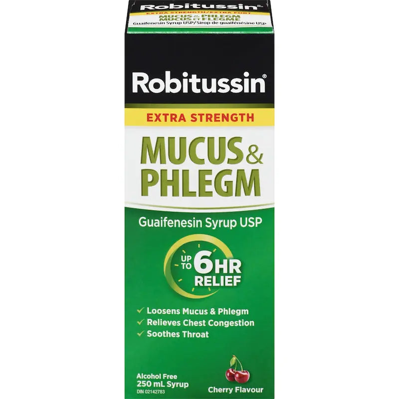 Mucus & Phlegm Syrup by Robitussin® – Chest Congestion & Cough Relief | 100 mL or 250 mL