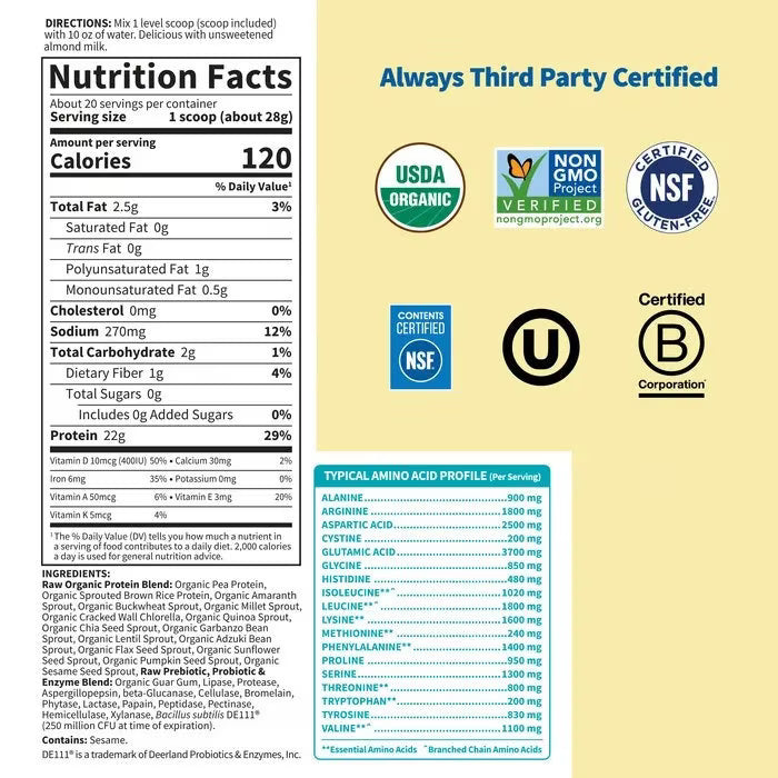 Raw Organic Protein | Garden of Life® | Various Flavor