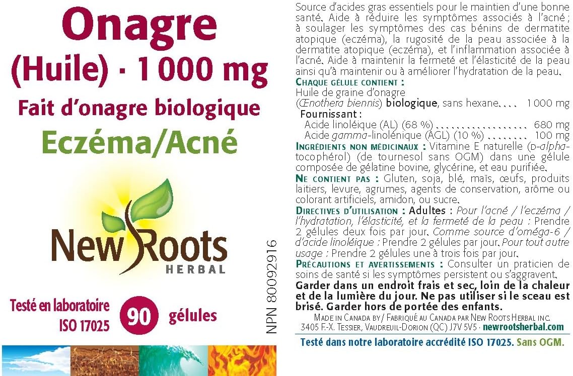 Evening Primrose Oil 1,000 mg | New Roots HERBAL® | 90 Softgels