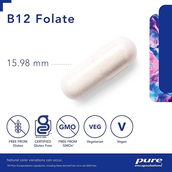 B12 Folate | Pure Encapsulations | 60 Capsules