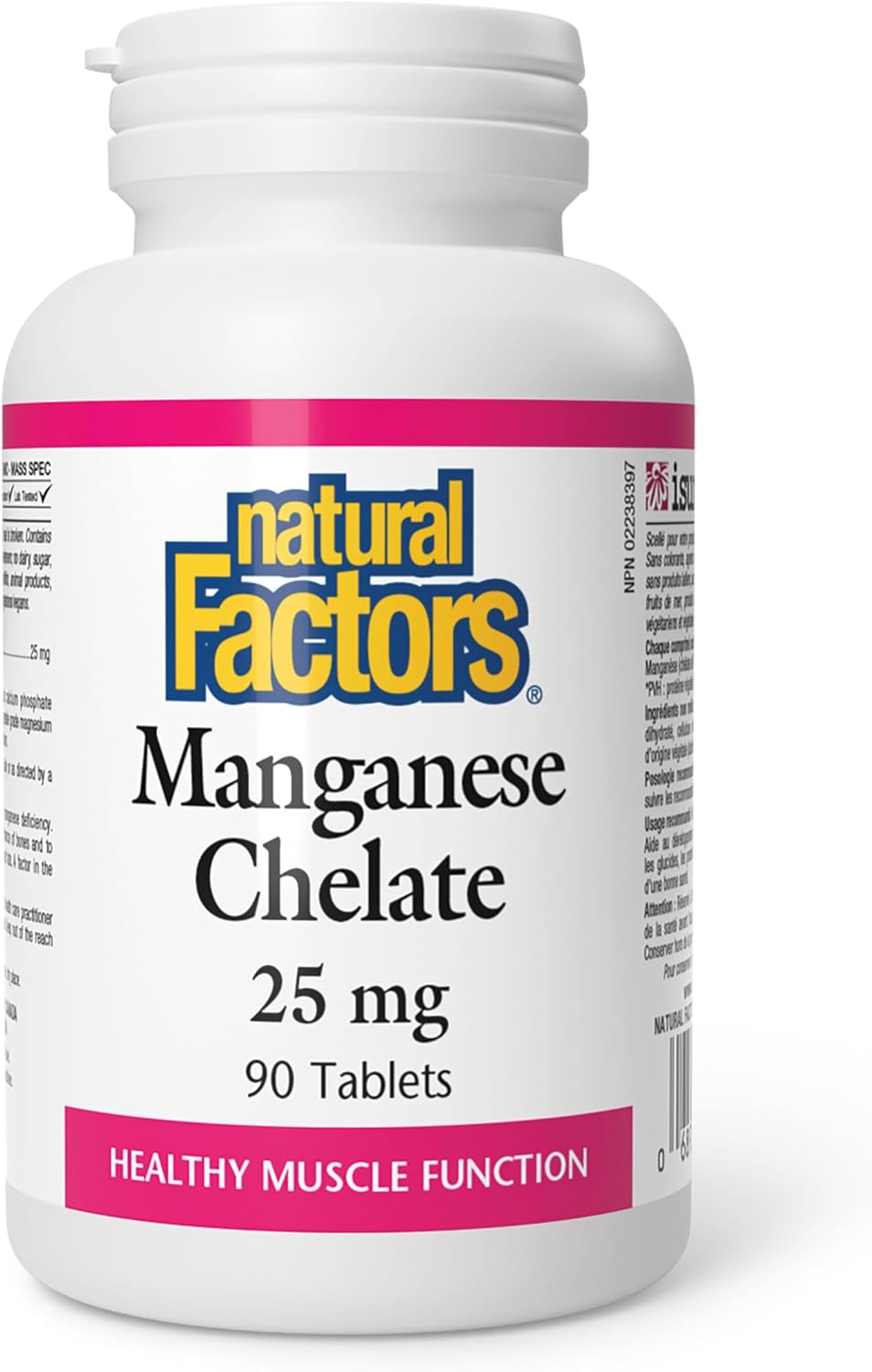 Manganese Chelate 25 mg | Natural Factors® | 90 Tablets