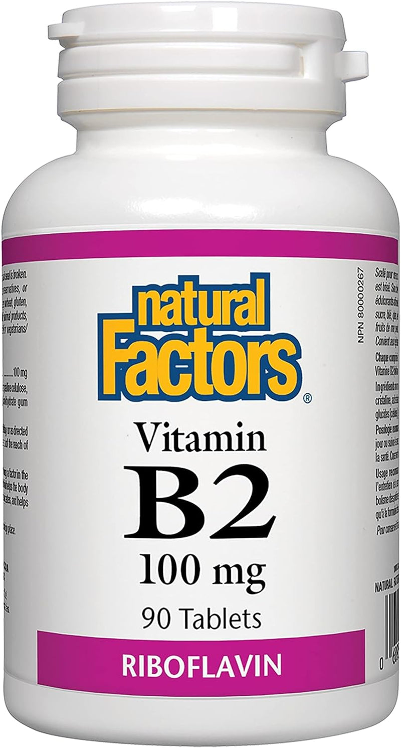 Vitamin B2 100 mg | Natural Factors® | 90 Tablets