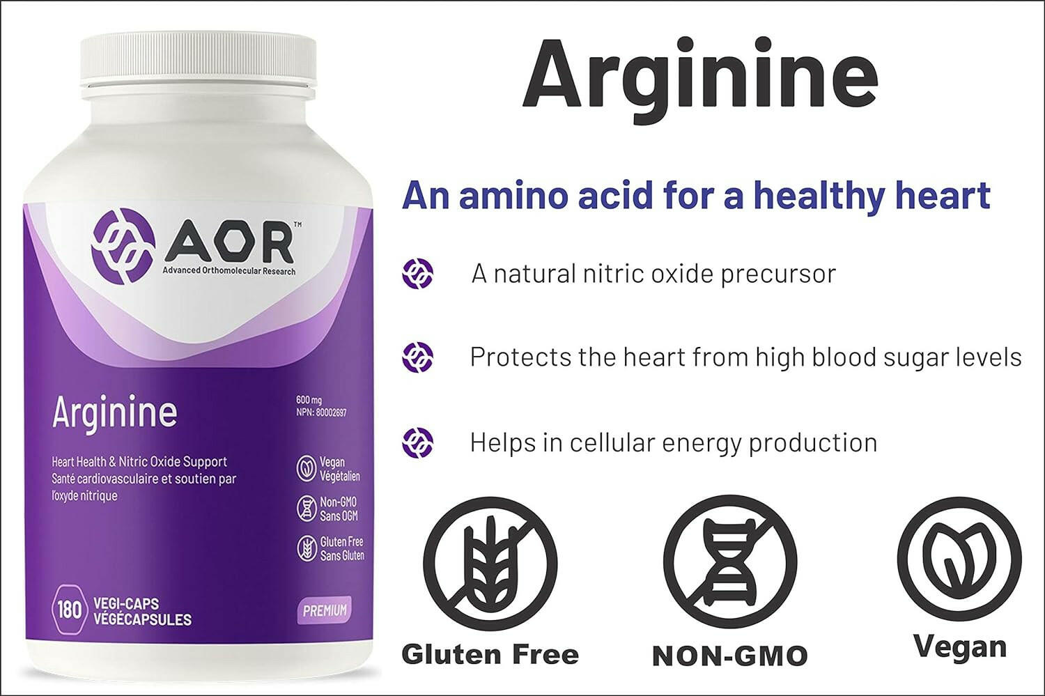 Arginine | AOR™ | 180 Capsules