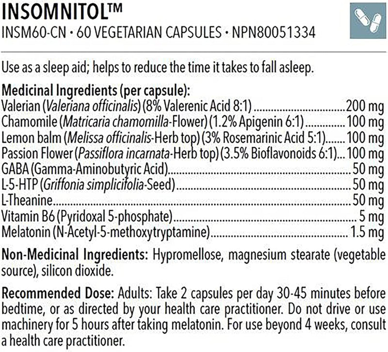 Insomnitol™ | Designs for Health® | 60 Vegeterian Capsules