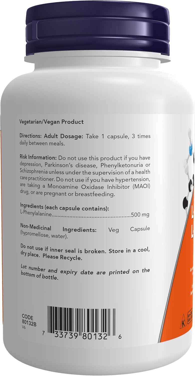 L-Phenylalanine 500mg | NOW® | 120 Veg Capsules