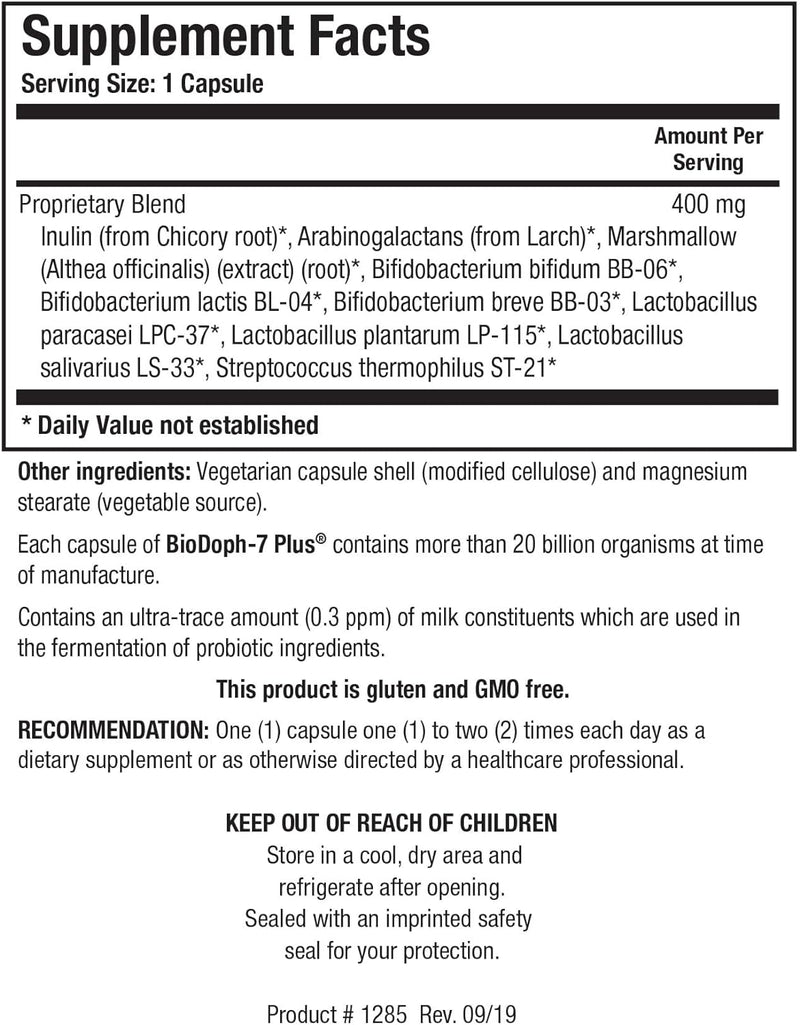 BioDoph-7 Plus® | Biotics Research® | 60 Vegetable Capsules