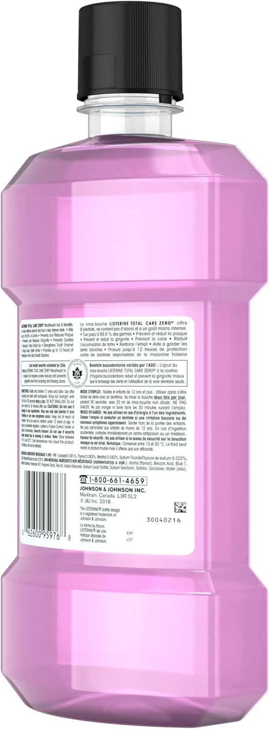 Total Care Zero Mouthwash (Alcohol Free) | Listerine® | 250 mL or 1 Liter
