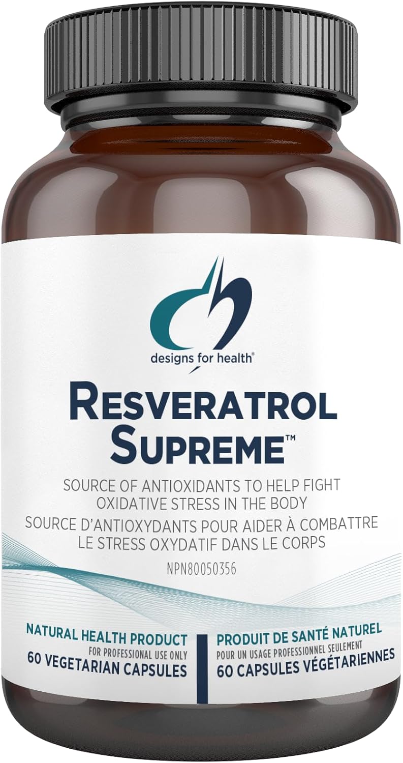 Resveratrol Supreme™ by Designs for Health® – Antioxidant & Healthy Aging Support | 60 Vegetarian Capsules