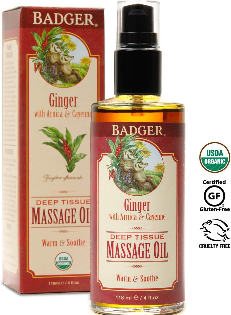 Ginger Massage Oil | Badger® | 118 mL (4 Oz.)