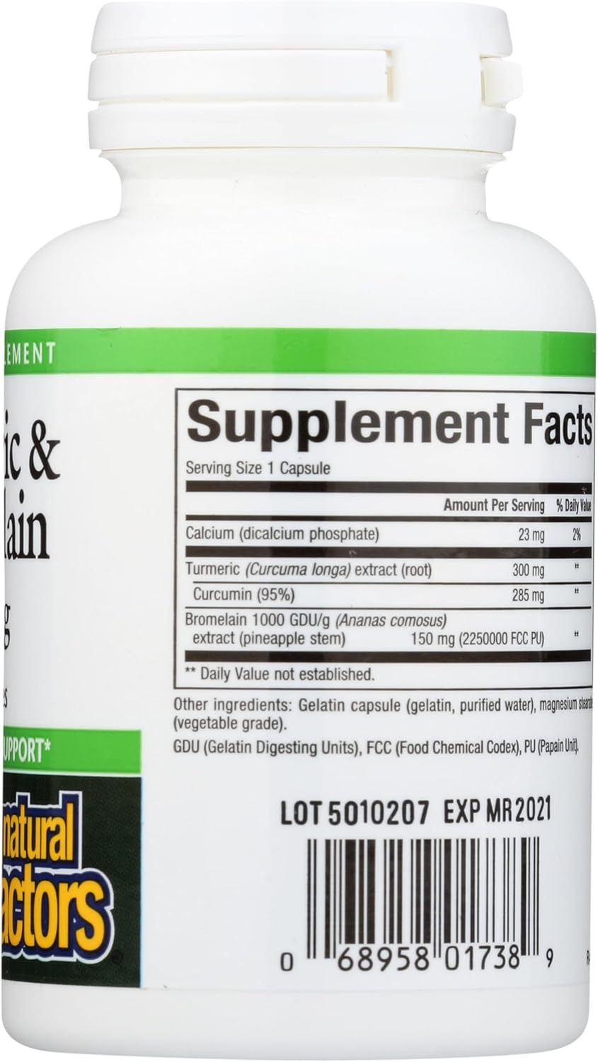 Turmeric & Bromelain | Natural Factors® | 90 Capsules