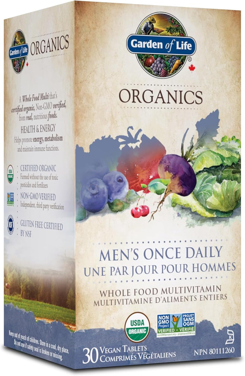 Organics Multivitamin-Men's | Garden of Life | 30 Vegan Tablets