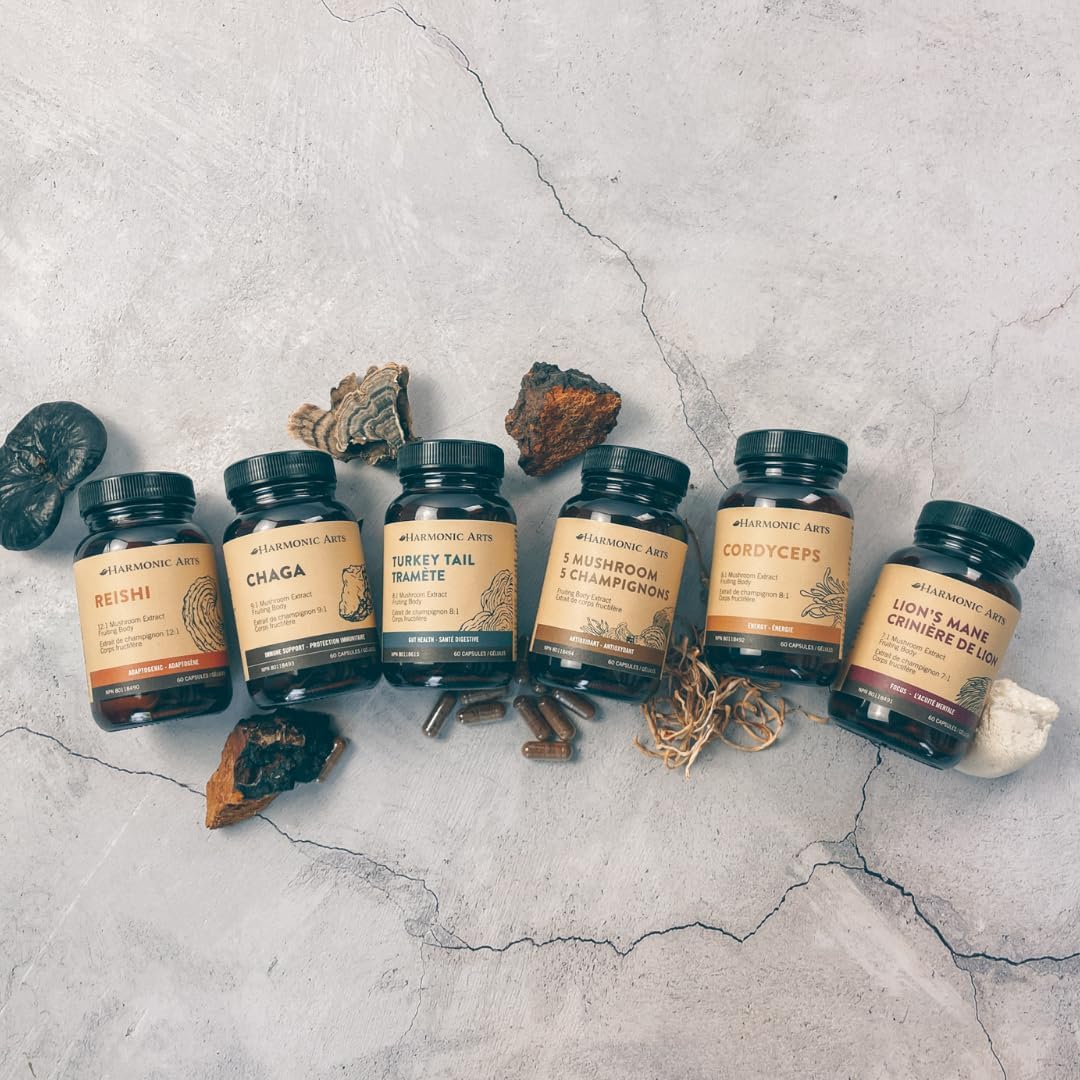 5 Mushroom Capsules| Harmonicarts | 60 Capsules