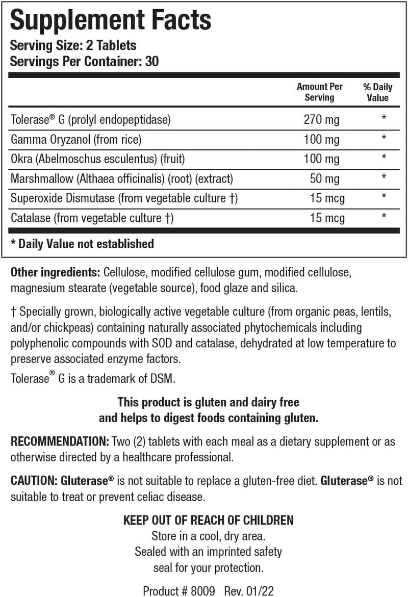 Gluterase™ | Biotics Research® | 60 Tablets