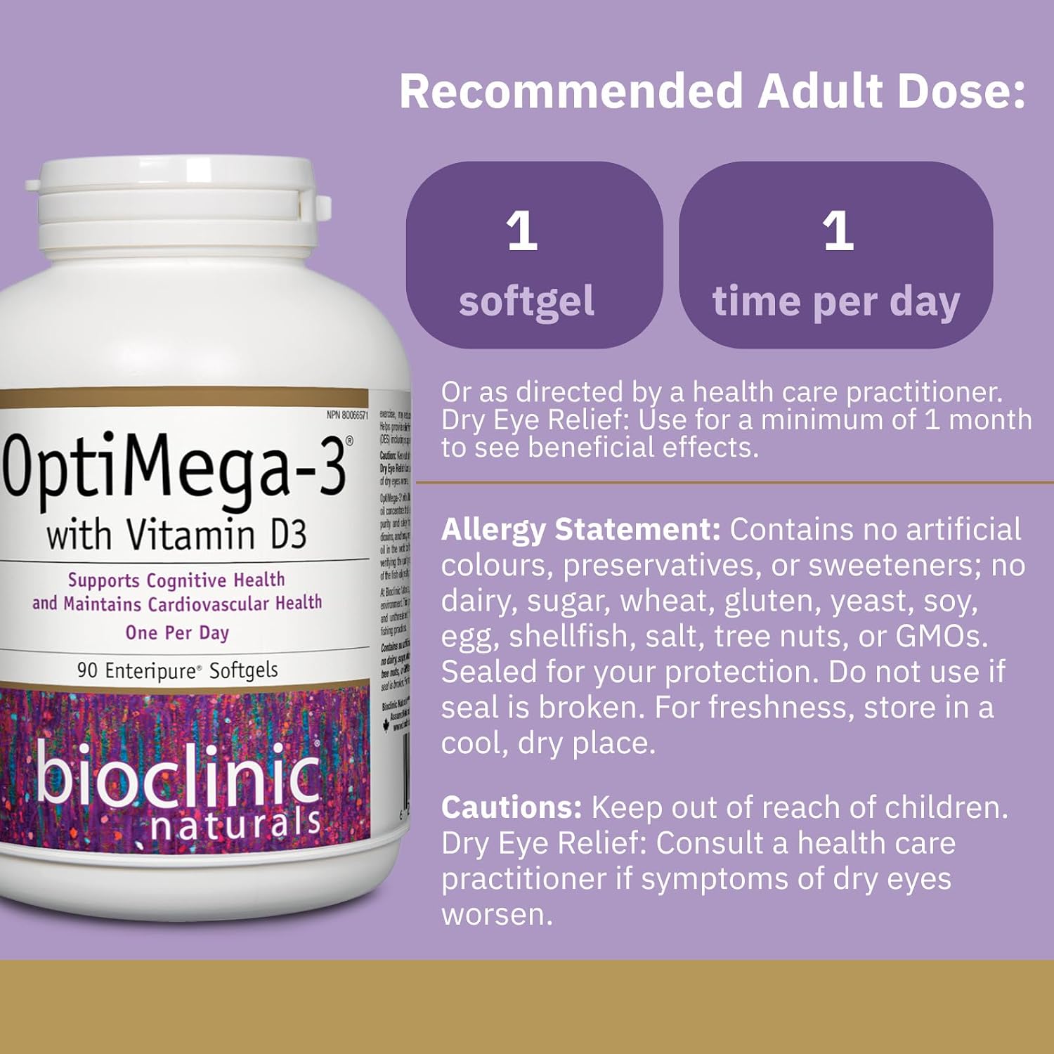 OptiMega-3 | Bioclinic Naturals® | 90 Enteripure Softgels