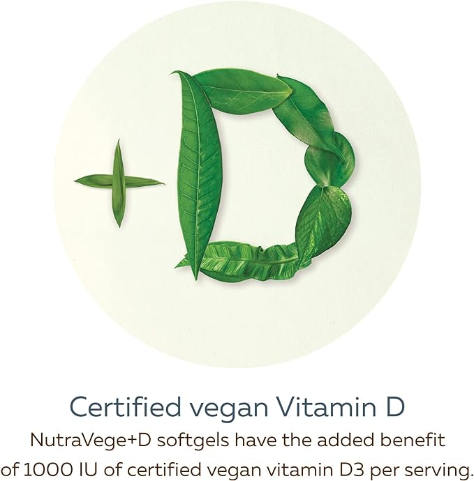 Plant-Based Omega-3 + Vitamin D3 | NutraVege™ | 30 Softgels