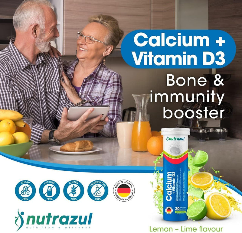 Calcium Plus Vitamin D3 | Nutrazul | 20 Effervescent Tablets