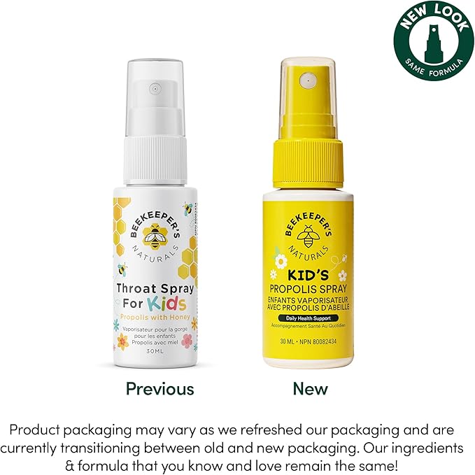 Kids Propolis Throat Spray | Beekeeper's Naturals | 1.06 oz/6 Vial Pack