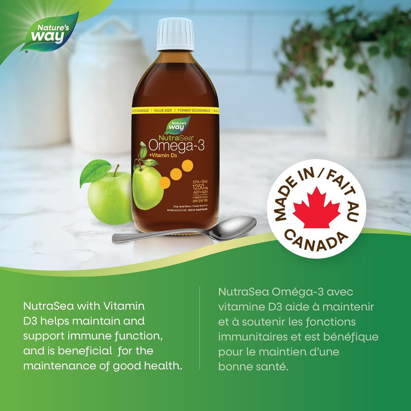 Omega-3 + Vitamin D3 | NutraSea® | 16.9 fl oz (500 mL)