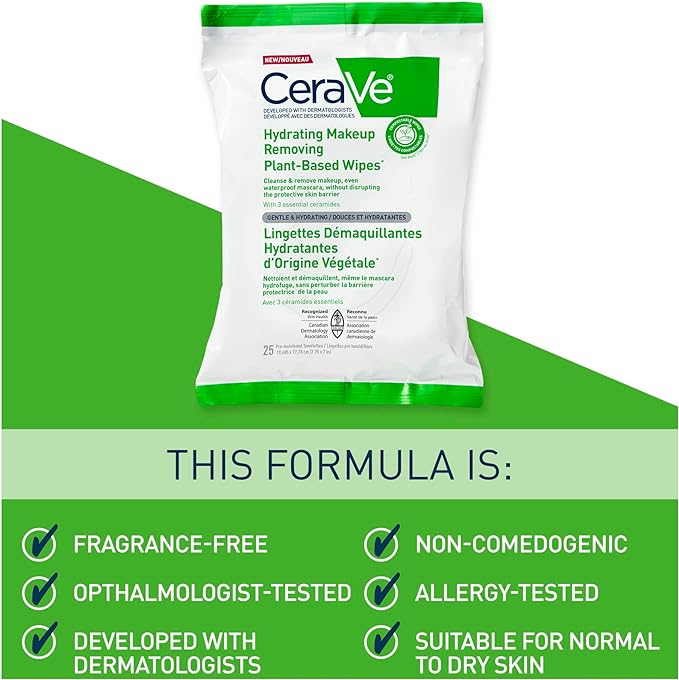 Hydrating Makeup Removing | CeraVe® | 25 Wipes