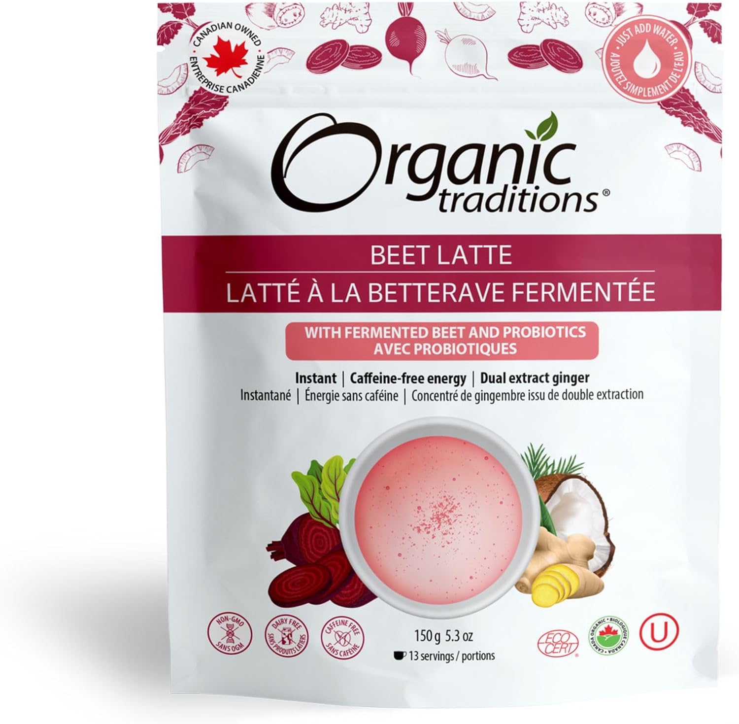 Beet Latte With Fermented Beets And Probiotics | Organic Traditions® | 150 g