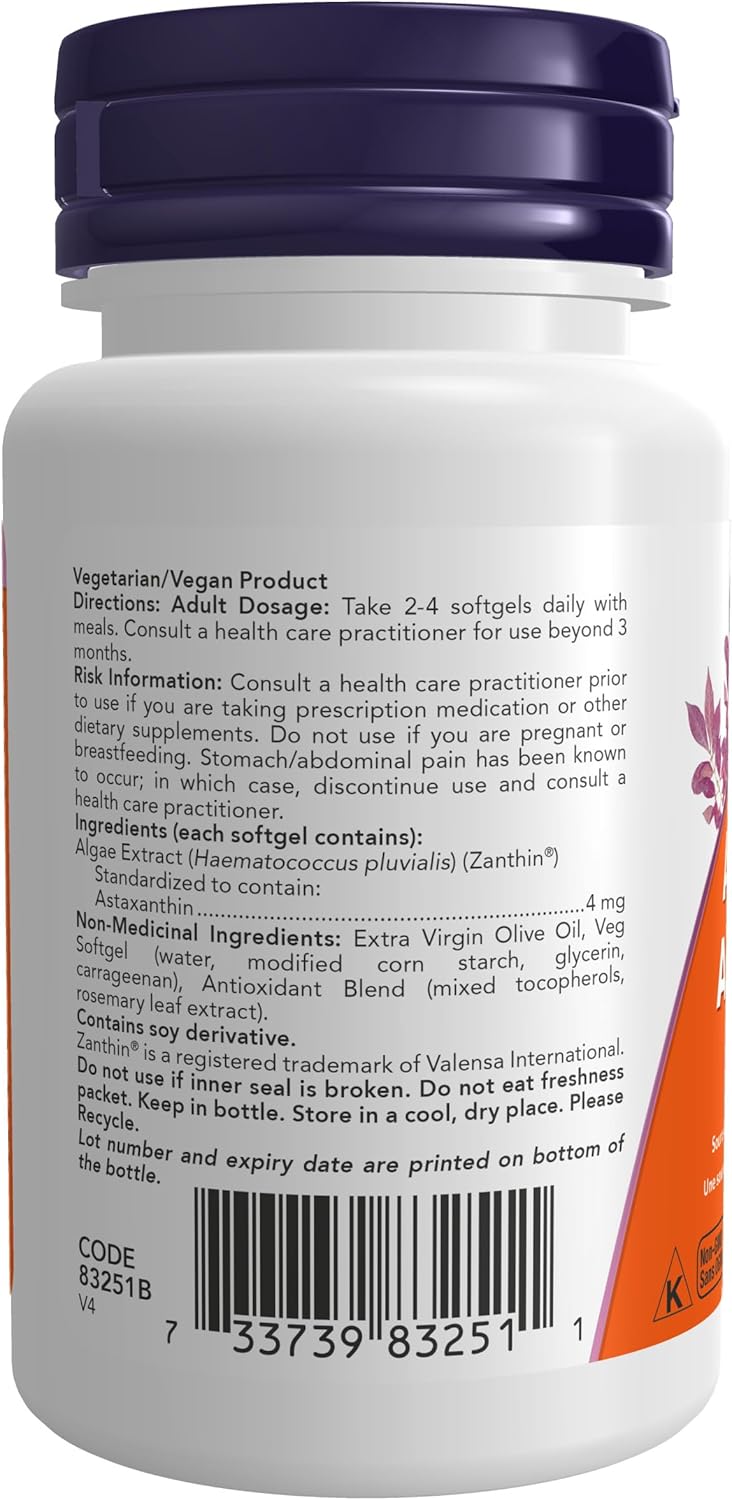 Astaxanthin | NOW® | 60 or 90 Vegetarian Softgels