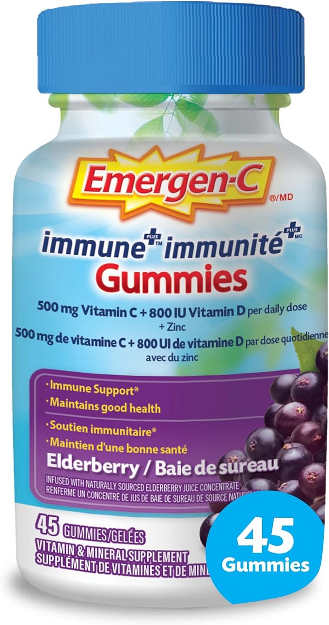 Immune Plus Elderberry | Emergen-C® | 45 Gummies