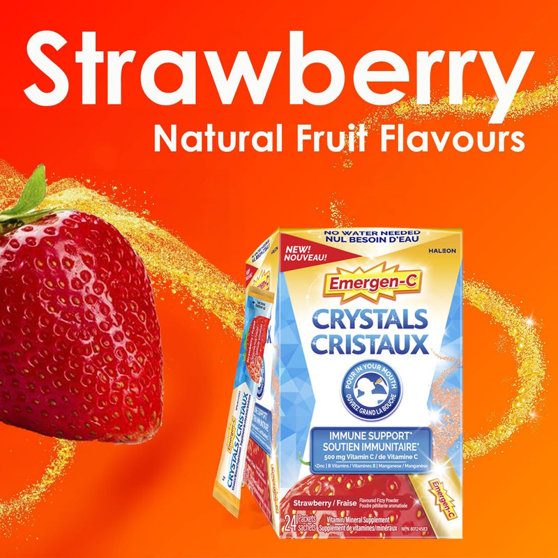 Crystals Strawberry Burst  | Emergen-C® | 24 Stick Packs