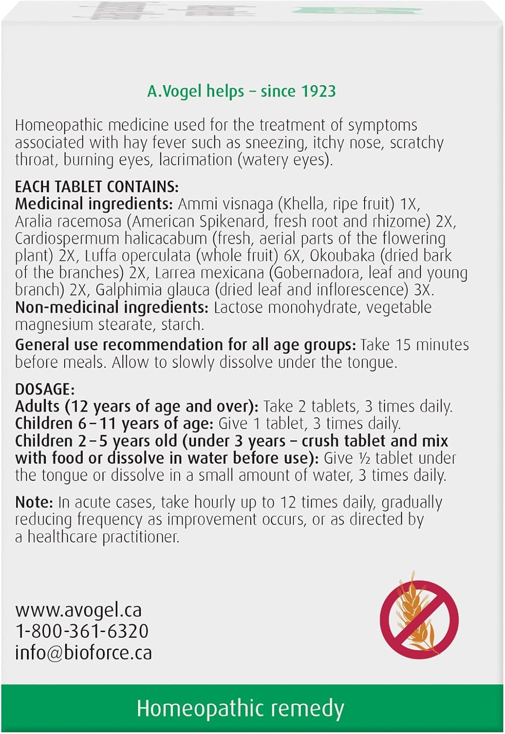 Allergy Relief | A.Vogel | 120 Tabs