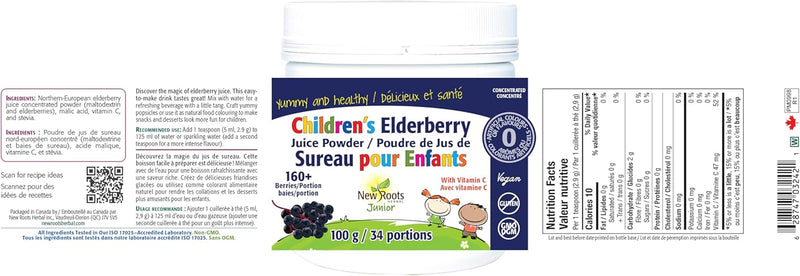 Children's Elderberry Juice Powder | New Roots HERBAL® | 100g-34 Servings