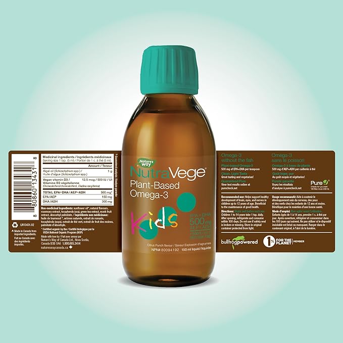 Plant-Based Omega-3 Kids Citrus Punch | NutraVege™ | 5 oz/150 mL