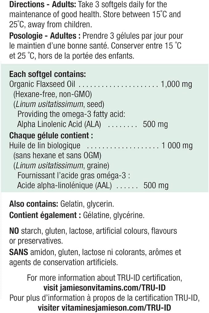 Flax Oil | Jamieson™ | 200 Softgels