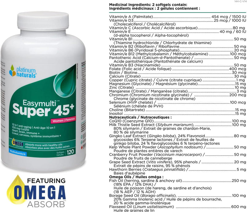 Easymulti® Super 45+ Women | Platinum Naturals® | 60 or 120 Softgels