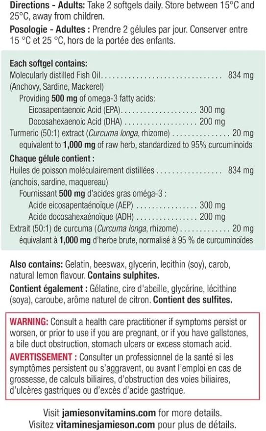 Omega-3 & Turmeric | Jamieson™ | 75 Softgels