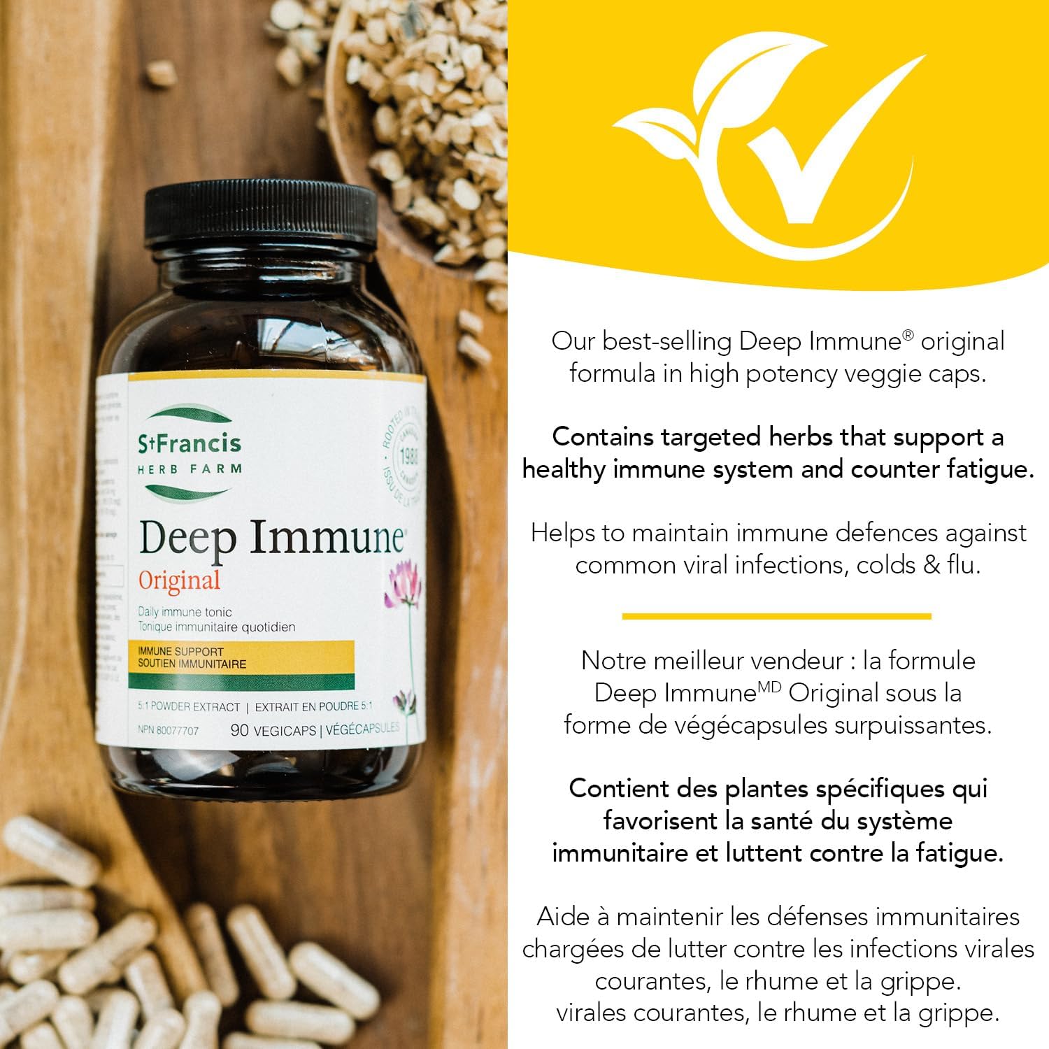 Deep Immune® Capsules Original | St. Francis Herb Farm | 90 Vegi Capsules