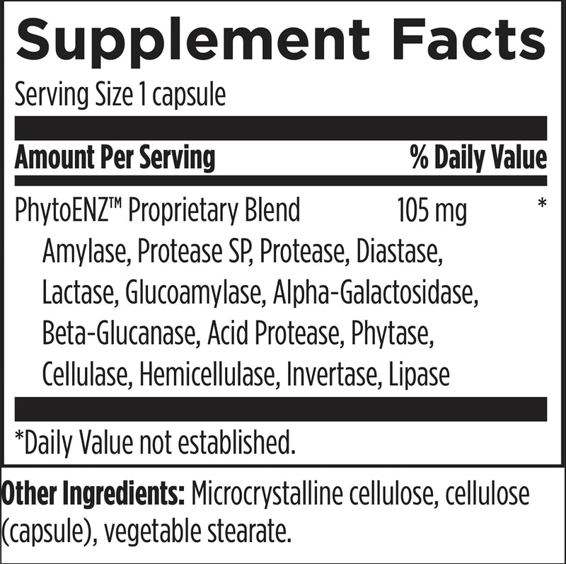 Plant Enzyme Digestive Formula | Designs for Health® | 90 Vegeterian Capsules