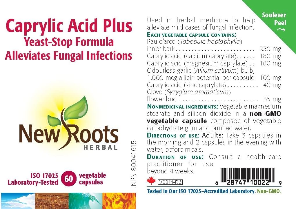 Caprylic Acid Plus | New Roots HERBAL® | 60 Capsules