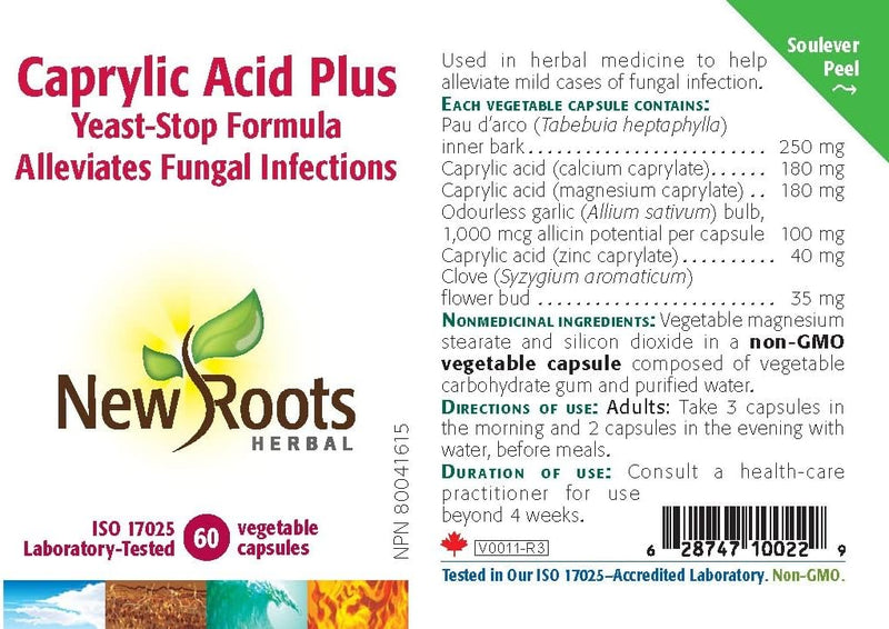 Caprylic Acid Plus | New Roots HERBAL® | 60 Capsules