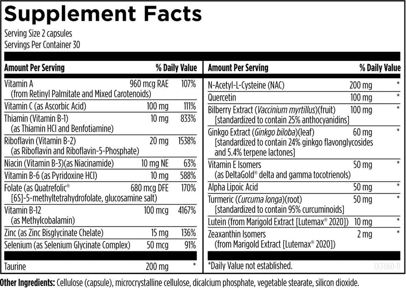 OcuForce™ | Designs for Health® | 60 Vegeterian Capsules