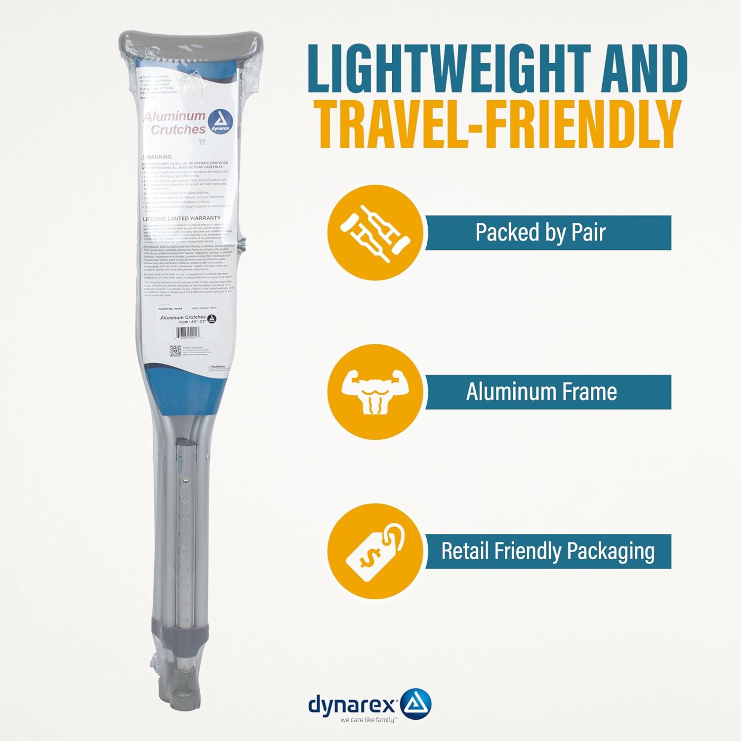 Lightweight Adjustable Aluminum Crutches | Hugo® | Various Sizes and Ages