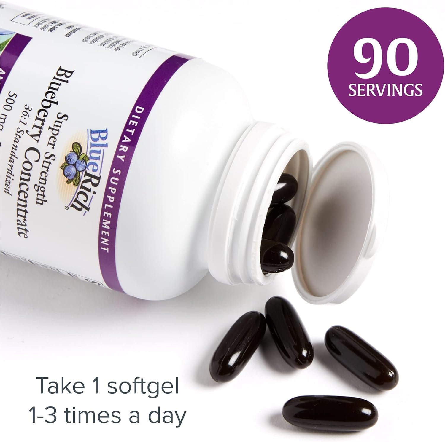 BlueRich® Super Strength Blueberry Concentrate | Natural Factors® | 90 or 180 Softgels