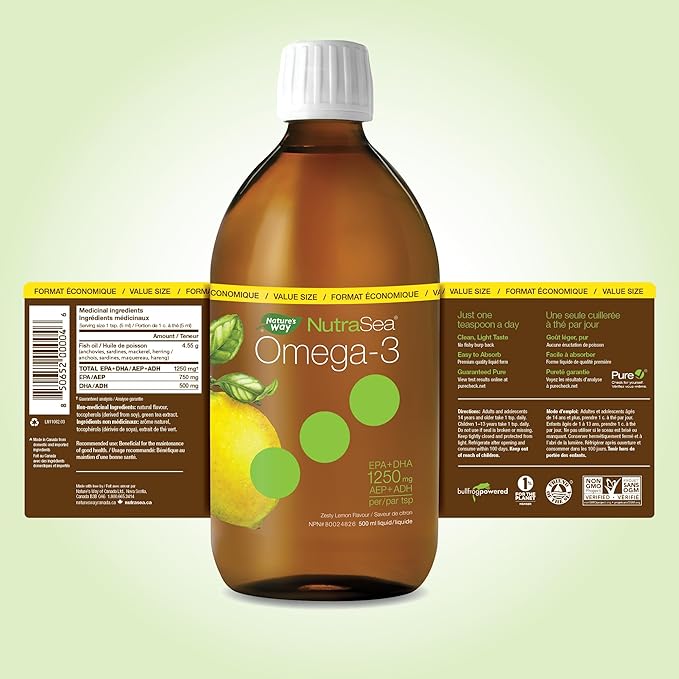 Omega-3, Lemon | NutraSea® | 16.9 fl oz/500 ml