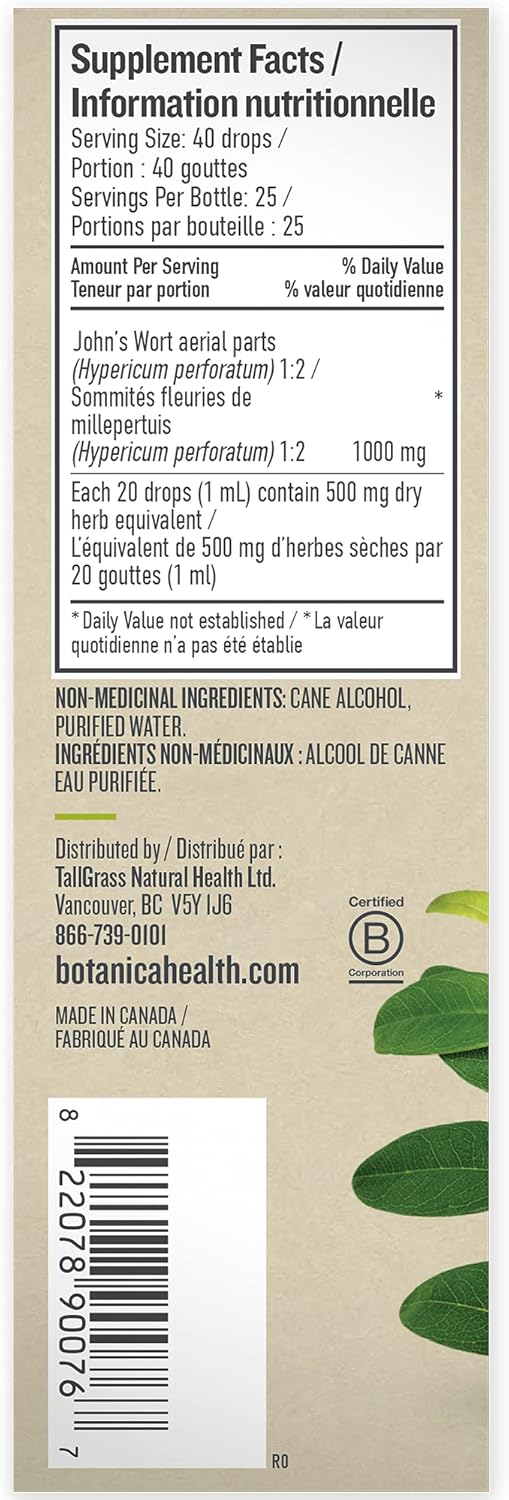 St John's Wort Liquid Herb | Botanica | 50 mL