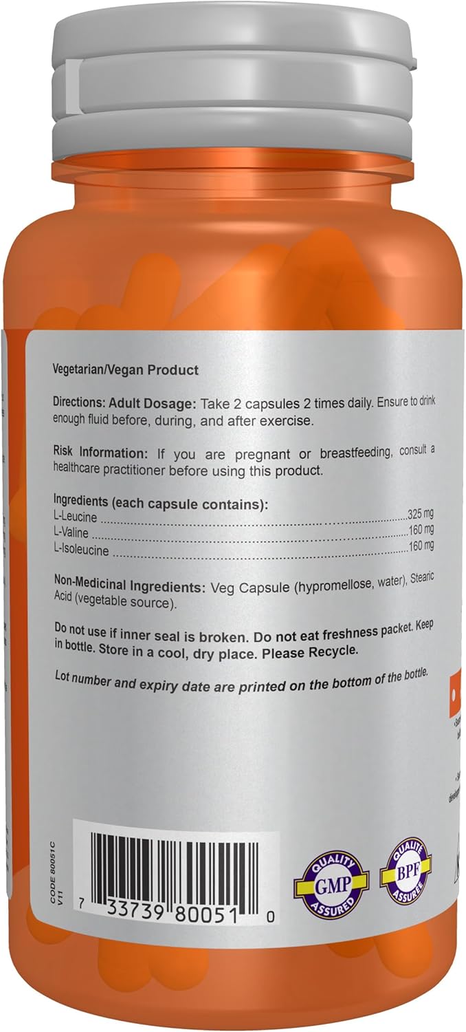 Branched Chain Amino Acids | NOW® Sports | 60 OR 120 Veg Capsules