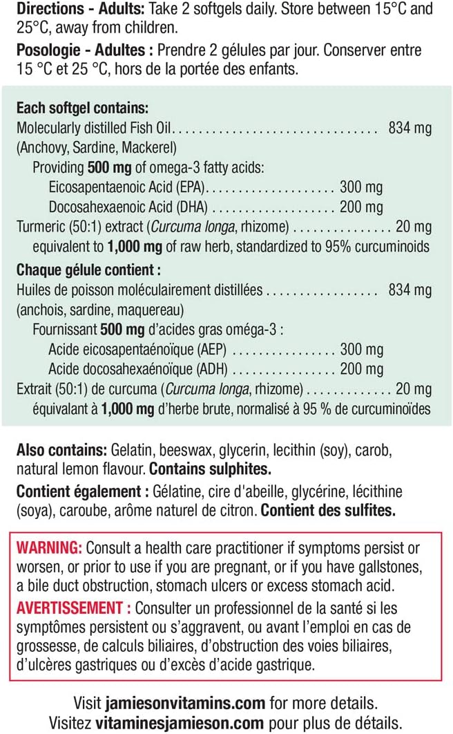 Omega-3 & Turmeric | Jamieson™ | 75 Softgels