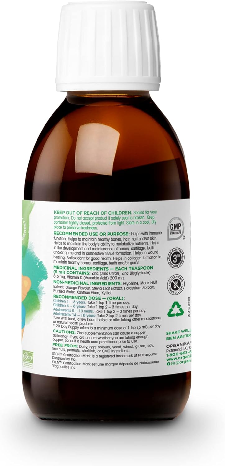 Kids Zinc Vitamin C | Organika® | 100 mL