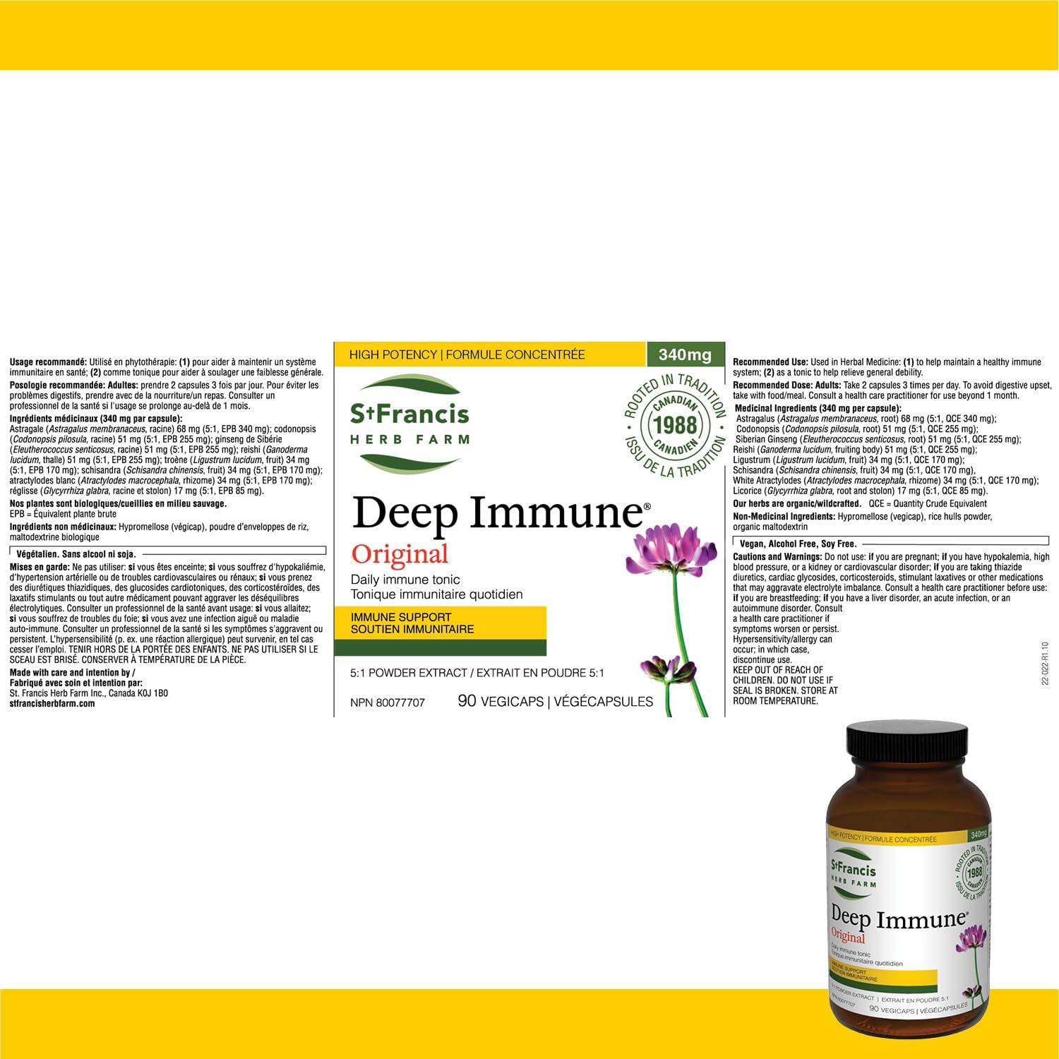Deep Immune® Capsules Original | St. Francis Herb Farm | 90 Vegi Capsules