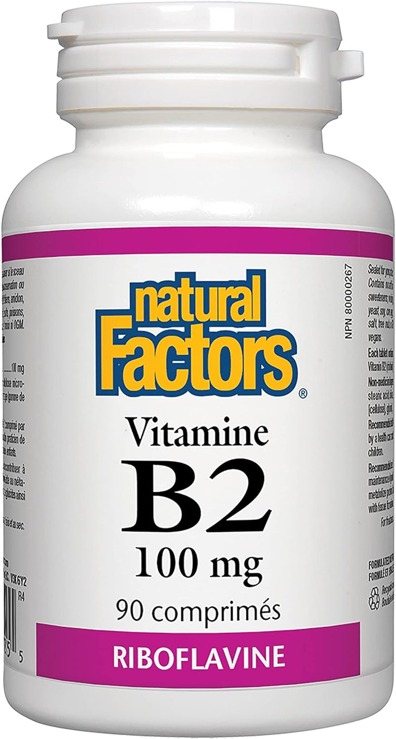 Vitamin B2 100 mg | Natural Factors® | 90 Tablets