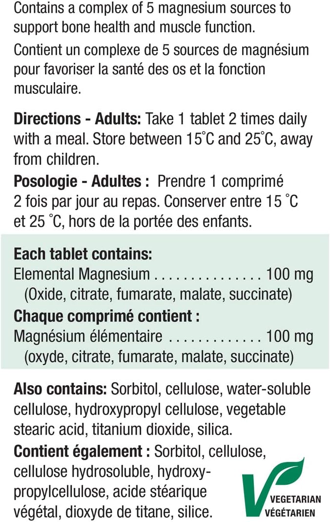 Magnesium Extra Strength | Jamieson™ | 100 Tablets