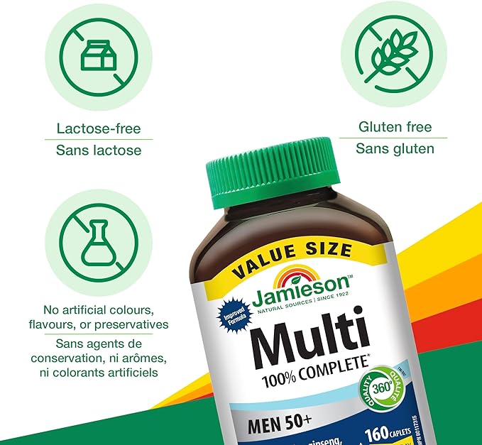 100% Complete Multi For Men 50+ | Jamieson™ | 115  or 160 Caplets